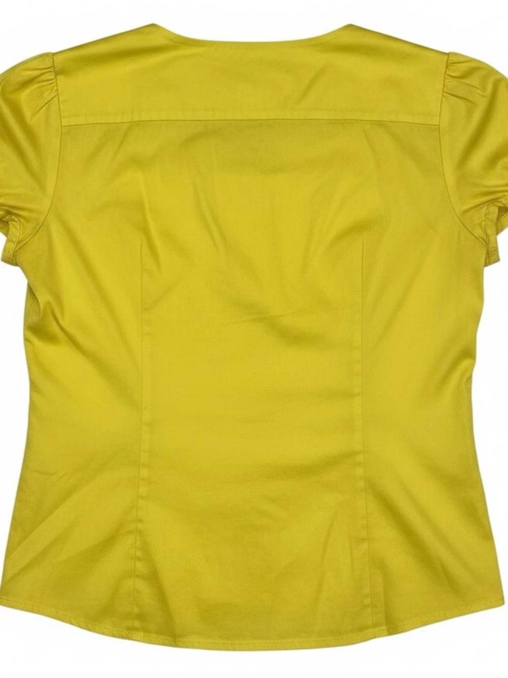 Theory Yellow Ancha Cap-Sleeve Button Down Button Blouse | GUC - Picture 2 of 3